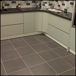 Completed Tiled Floor in Kitchen